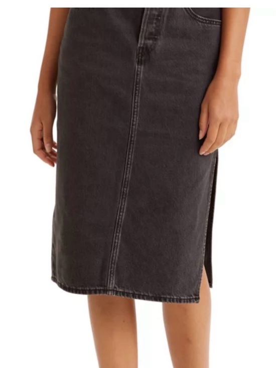 Levi's Dresses & Skirts - Levi's Washed Black Denim Midi Skirt with Side Slit